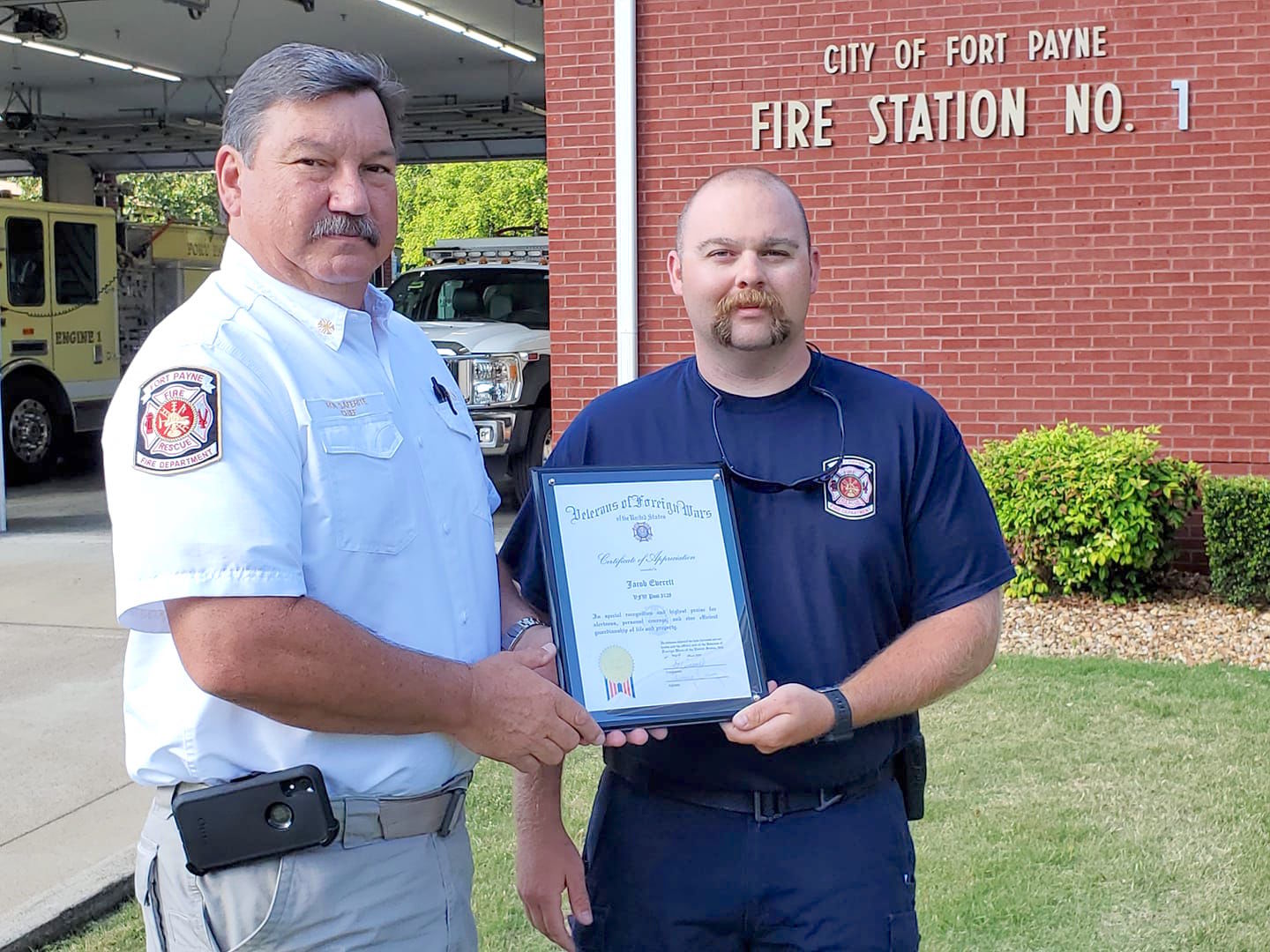 VFW recognizes law enforcement officer, fireman of the year
